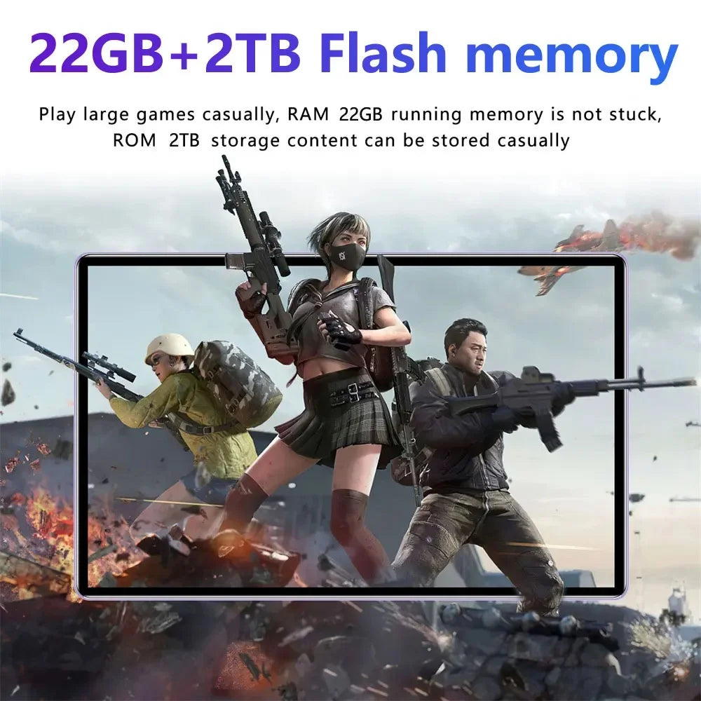 New Tablet Pad 16 Pro 11 inch Android 22GB+2TB Tablets 20000mah Battery Global Version 4G 5G Dual SIM WIFI Tab Kids Tablet PC