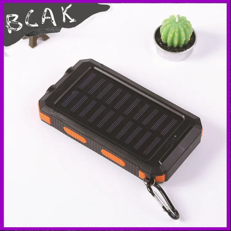 Real Capacity 200000mAh  Large Capacity Solar Power Bank New Portable With Lanyard Compass External Battery Outdoor Camping