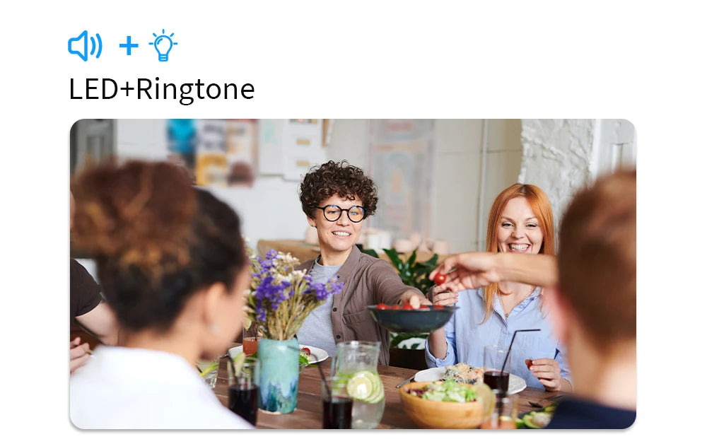 Meian-Smart Home Doorbell, Wireless Outdoor Doorbell, IP65 Waterproof Door Bell, 60 Songs, Smart Security Alarm, Door Bell Chime