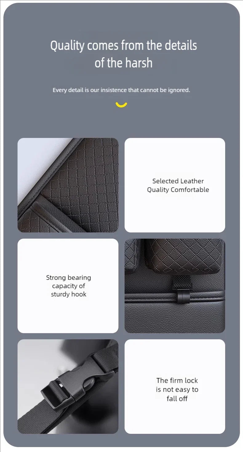 Multi-functional Car Seat Back Organizer High-Capacity Multi-Pocket Backseat Storage Bag Wear-Resistant Anti Kick Mat