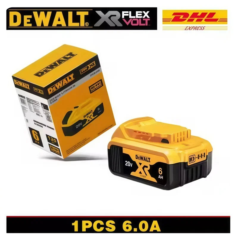 100% Original 20V 6.0Ah MAX Battery Power Tool Replacement for DeWalt DCB184 DCB181 DCB182 DCB200 20V  6A 18Volt 20v Battery.