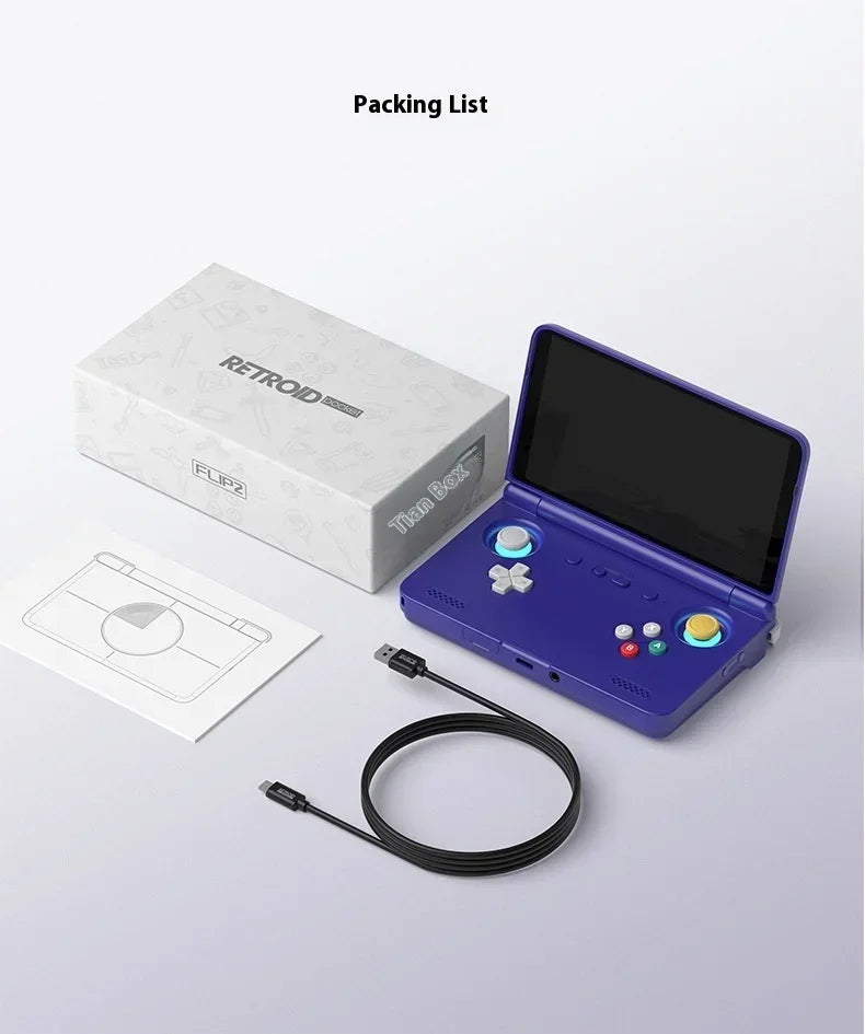 Retroid Pocket Flip2 Game Console 1080p Folding Game Console AMOLED 500Nits 5.5" Screen 5000mAh Handheld Game Machine Custom