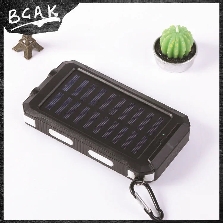 Real Capacity 200000mAh  Large Capacity Solar Power Bank New Portable With Lanyard Compass External Battery Outdoor Camping