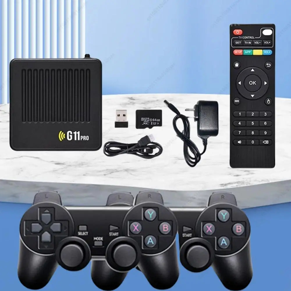 G11 Pro Retro Game Box Ultra Low Latency HD Video Game Console 4K HDMI-Compatible Output with 2.4G Wireless Dual Gamepad