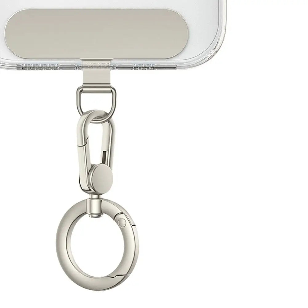 Metal Phone Lanyard Gasket Patch Rotatable Metal Buckle Hanging   Steel Clip Card Cord Tab Mobile Phone Accessories