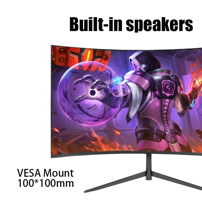 24 inch 1K 165hz Curved Gaming Monitor 144hz 1MS VA FHD Desktop Displays 300cd/m² For PC Monitors Gamer Built-in speaker DP