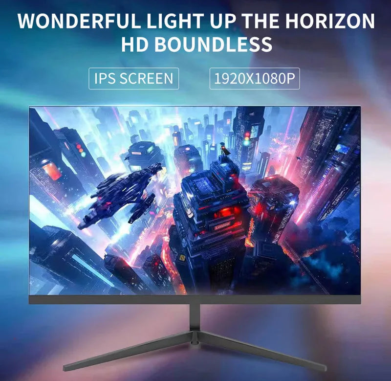 24" Surface Ips DESKTOP Screen 24 Inch R2800 Frameless Display Computer Monitor Pc Office Monitor for Student Black