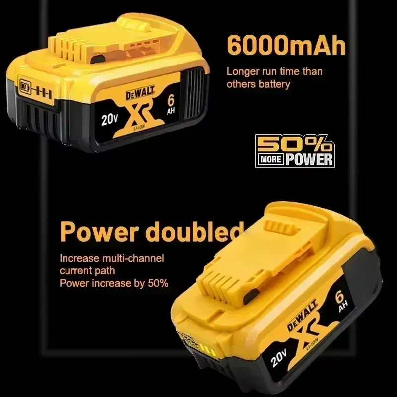 100% Original 20V 6.0Ah MAX Battery Power Tool Replacement for DeWalt DCB184 DCB181 DCB182 DCB200 20V  6A 18Volt 20v Battery.