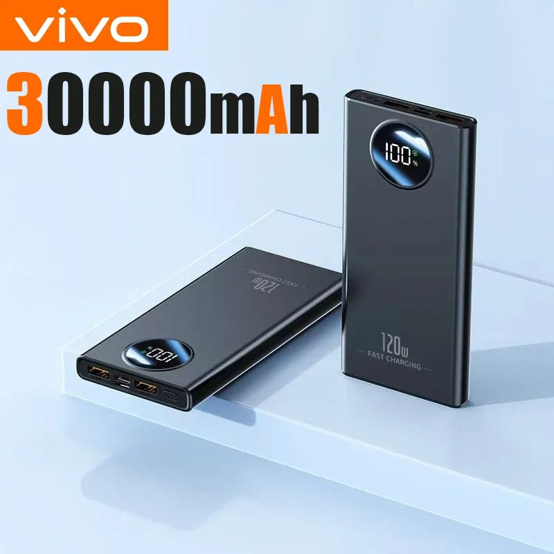 VIVO 50000mAh Power Bank High Capacity 120W Fast Charging Power Bank Portable External Battery Charger With LED Digital Display