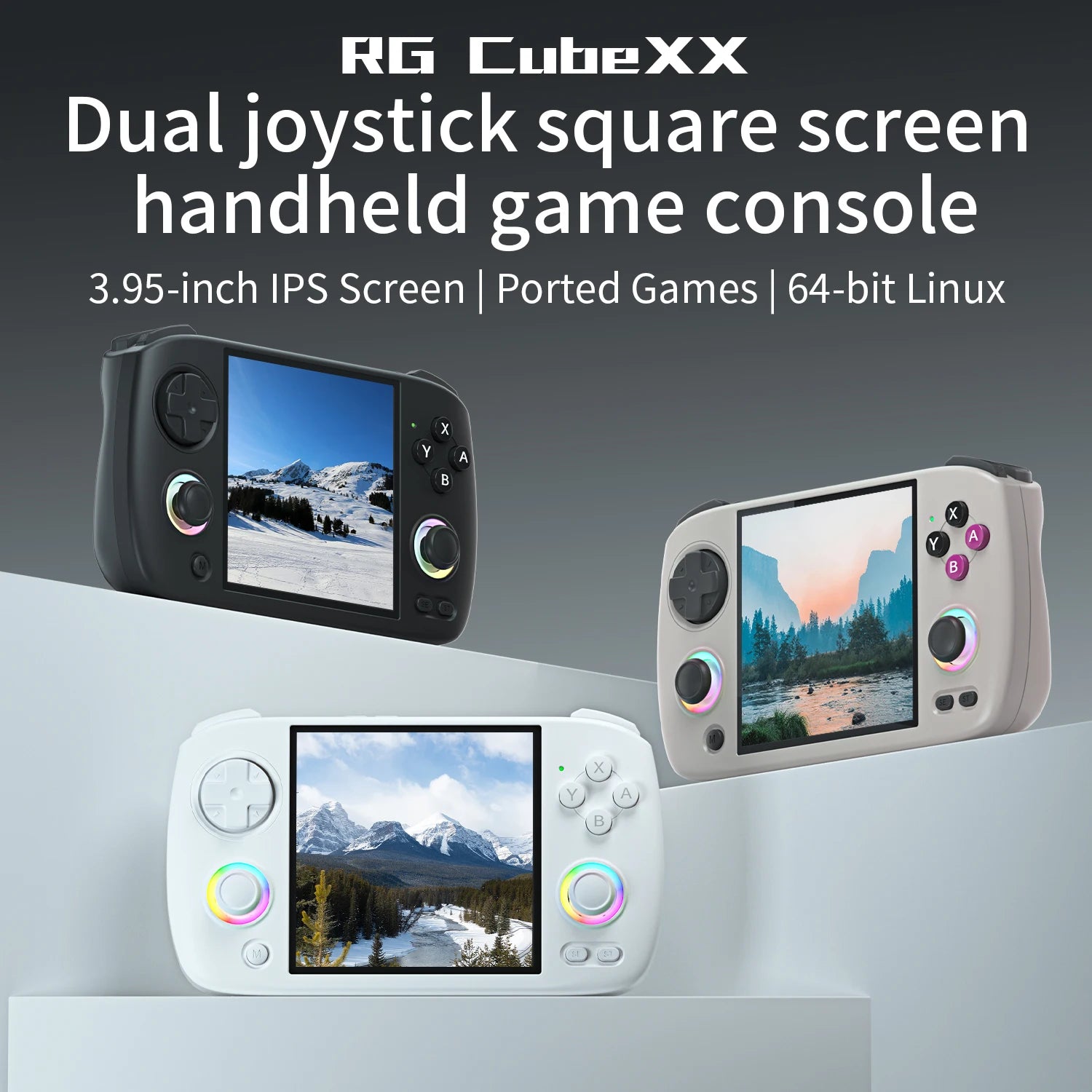ANBERNIC RG CubeXX Handheld Game Console 3.95" IPS 720*720 Screen Linux WIFI Bluetooth HD-Connection Retro Video Gaming Console