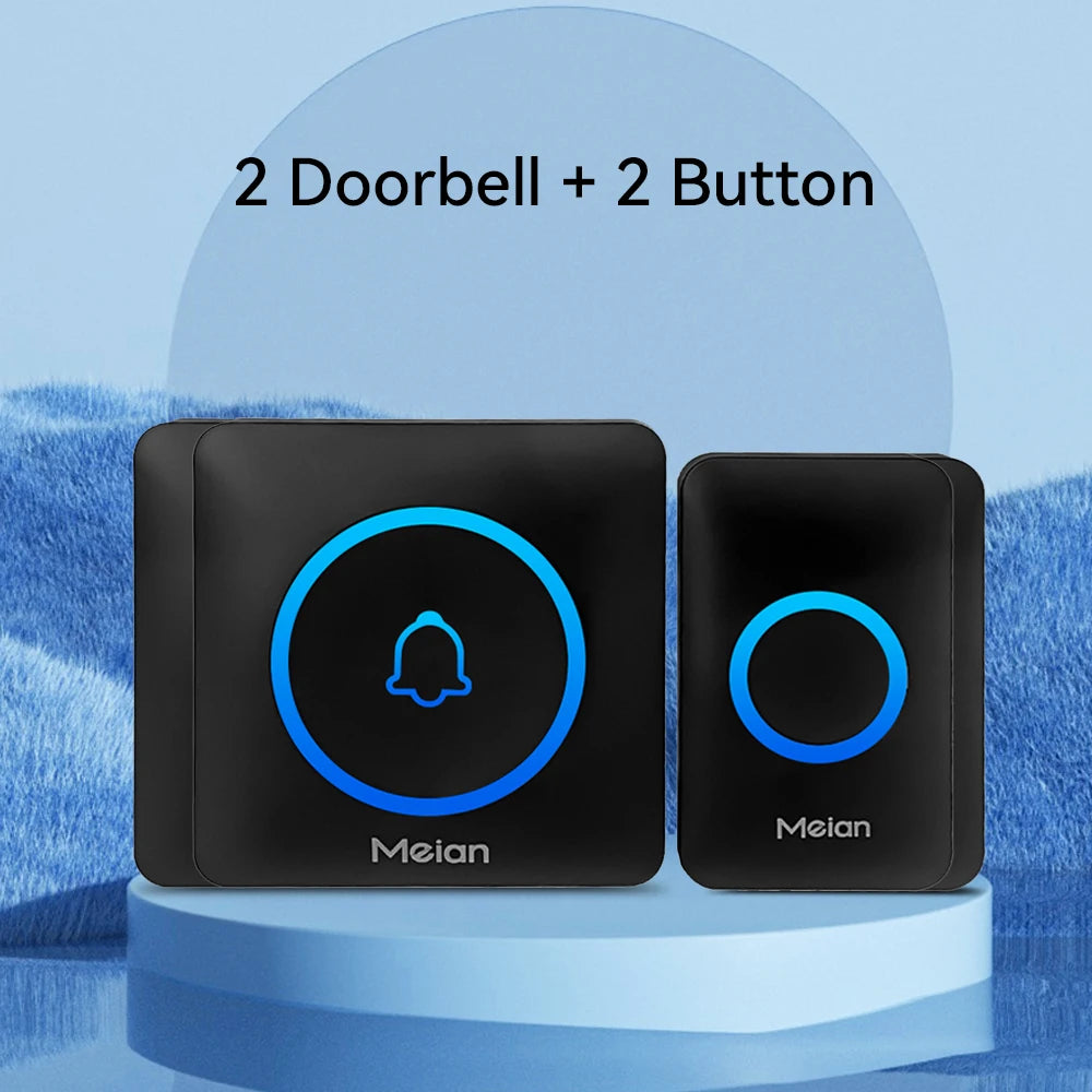 Meian-Smart Home Doorbell, Wireless Outdoor Doorbell, IP65 Waterproof Door Bell, 60 Songs, Smart Security Alarm, Door Bell Chime