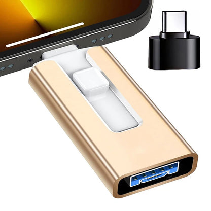 4 In1 OTG Micro USB 3.0  Flash Drive  Dual purpose Android TYPE-C Pen Drive Mobile Micro USB Memory Stick Drive Free For iPhone