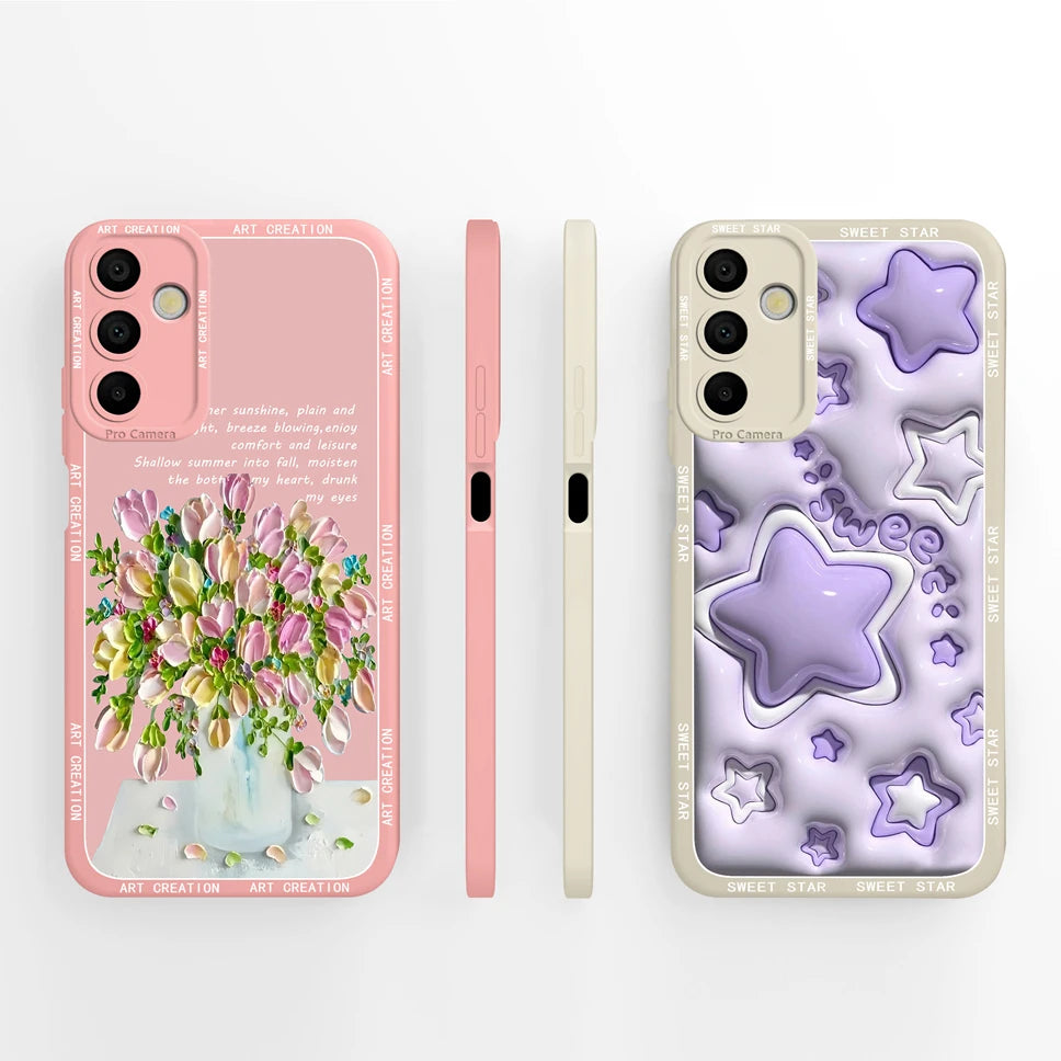 Phone Cases For Samsung Galaxy A15 Lovely Cats Camera Protection Soft Silicone Cover For SamsungGalaxy A 15 Fundas Bumper Coque