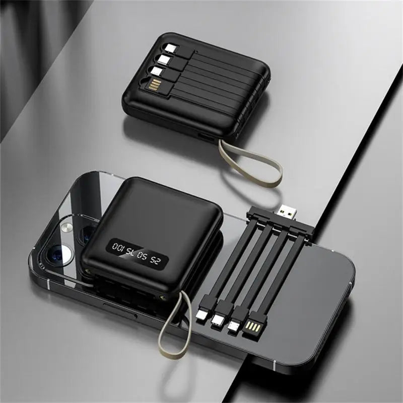 Mirror Screen Mini Fast Charge Large Capacity 20000 MAh Fast Charging Power Bank Sharing With Cable Mobile Power Supply