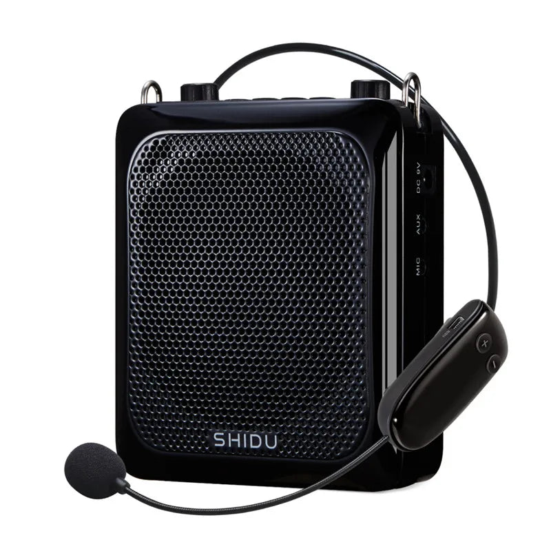 SHIDU 25W Portable Bluetooth Wireless Voice Amplifier for Teacher with UHF Microphone AUX HiFi Recording Mini Echo Audio Speaker