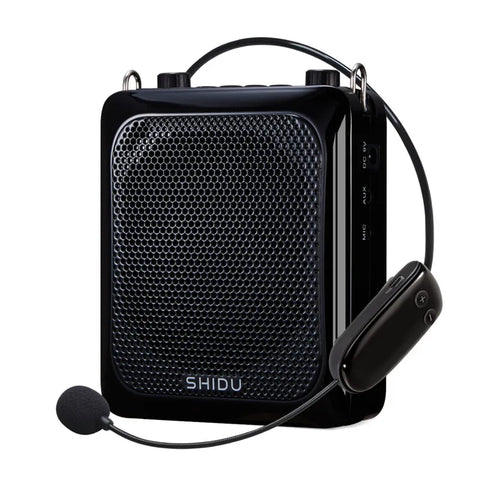 SHIDU 25W Portable Bluetooth Wireless Voice Amplifier for Teacher with UHF Microphone AUX HiFi Recording Mini Echo Audio Speaker