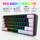 New 61keys Wired White Black Keyboard RGB Gaming Mouse Office Kit Backlight Keyboard and Mouse Combos for PUBG Gamer