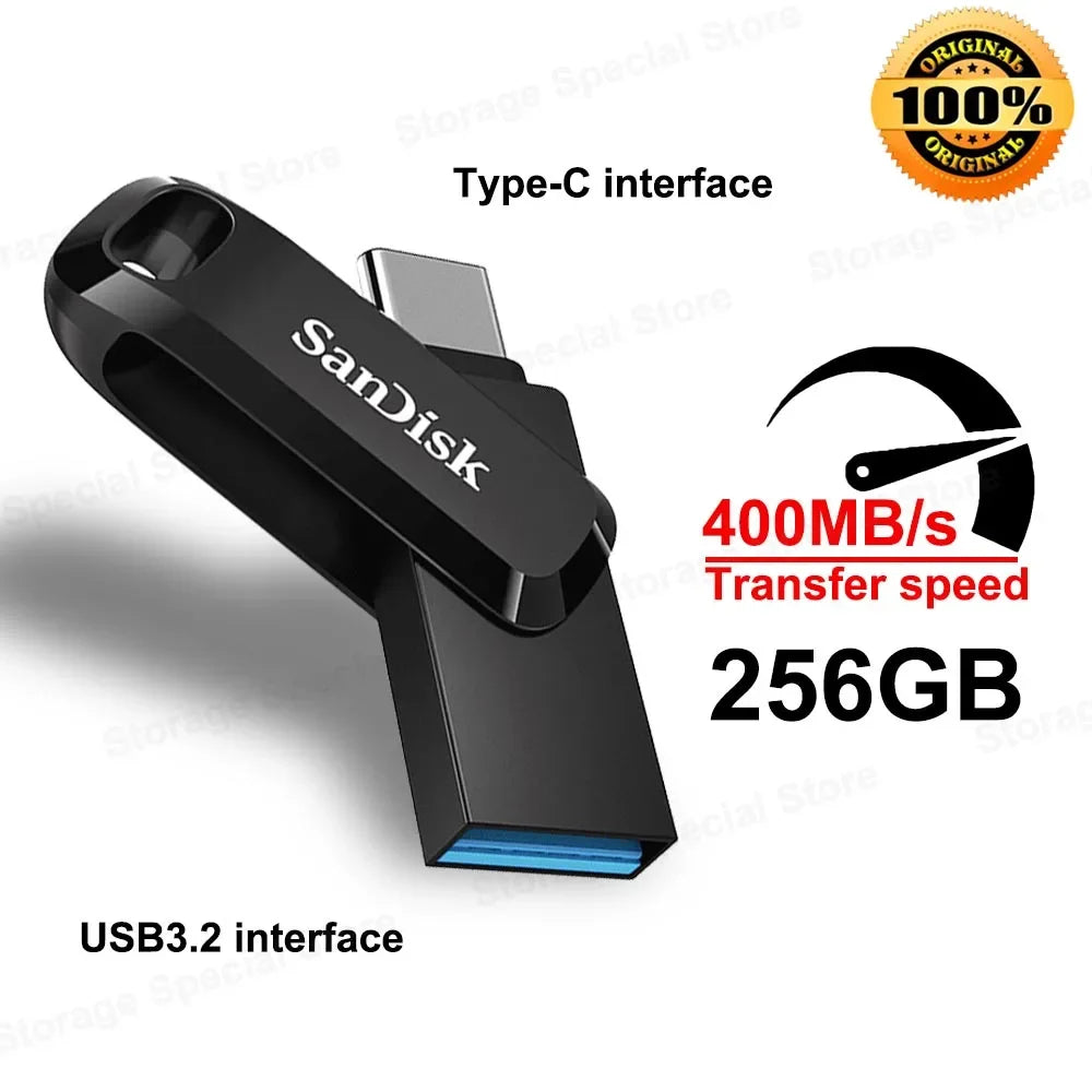 For iPhone 15 Plus/Pro/Max Ultra Dual Drive Go OTG Flash Drive USB3.2 Type-C Pendrive 64G 128G 256G 512G for Smartphone Laptop