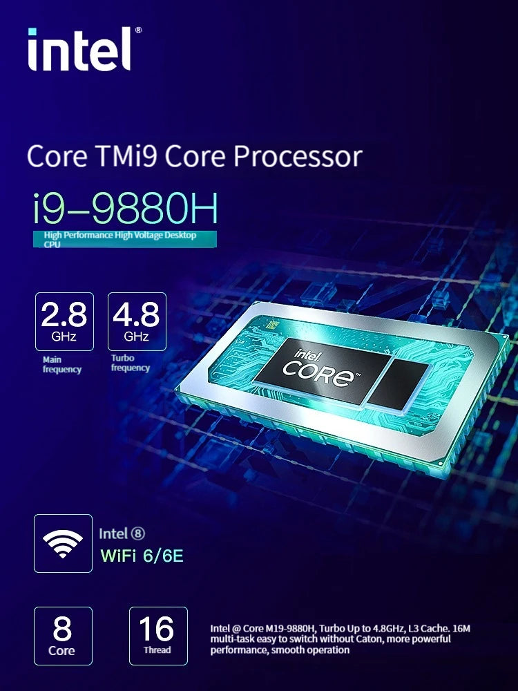 2025 New Gaming Laptop Computer Intel Core i9-10885H i7 8750H GTX1650 4G 16.1 Inch IPS Screen RAM Max 64GB 2*DDR4 2*M.2 NVMe