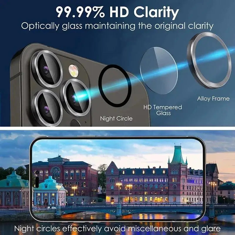 3PCS Camera Lens Protector For iPhone 16 15 14 Pro Max Plus Metal Protector Glass For iPhone 15 14 PM 13 Promax Mini Camera Lens