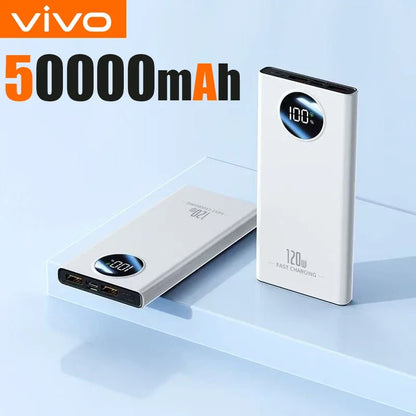 VIVO 50000mAh Power Bank High Capacity 120W Fast Charging Power Bank Portable External Battery Charger With LED Digital Display