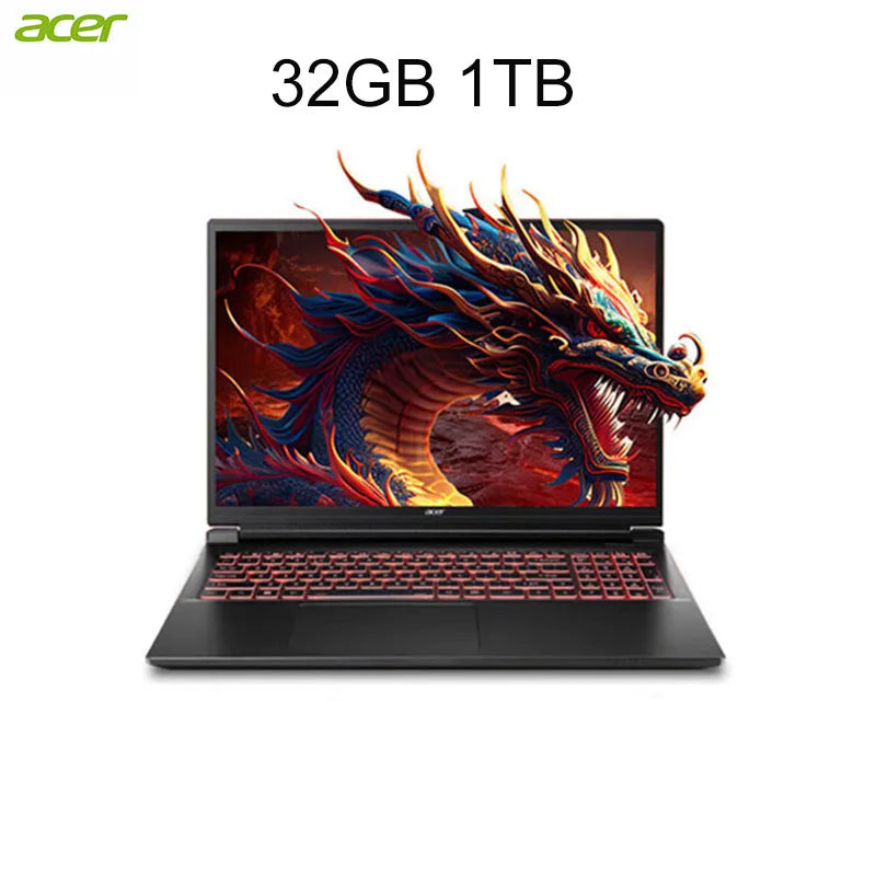 2024 Acer Nitro Dragon Gaming Laptop 16 Inch 2.5K 165Hz IPS Screen Netbook Ryzen R7-8745H 32GB 1TB RTX4060 Gaming Notebook PC