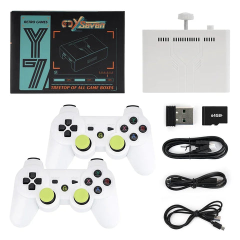 Y7 Video Game Console Linux System 64G/128G/256G Built 12000 Games Rechargeable Wireless Handle Video TV Game Stick Plug & Play