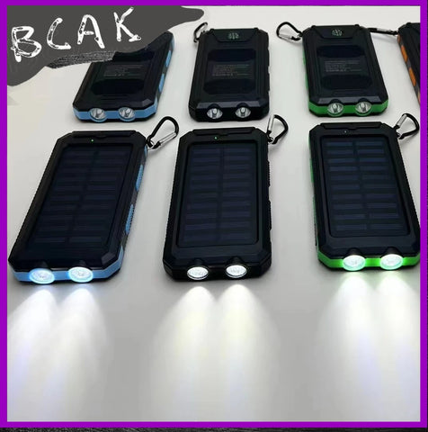 Real Capacity 200000mAh  Large Capacity Solar Power Bank New Portable With Lanyard Compass External Battery Outdoor Camping