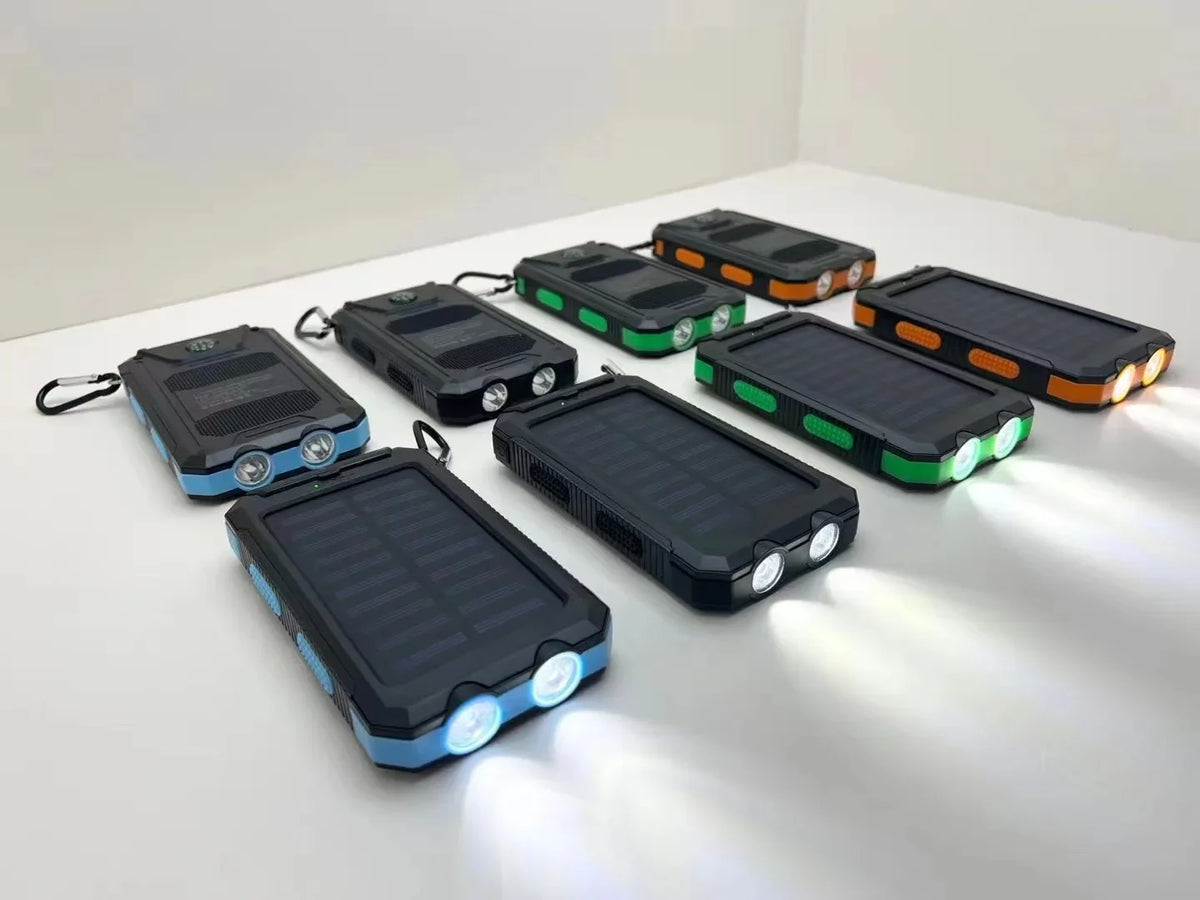 Real Capacity 200000mAh  Large Capacity Solar Power Bank New Portable With Lanyard Compass External Battery Outdoor Camping