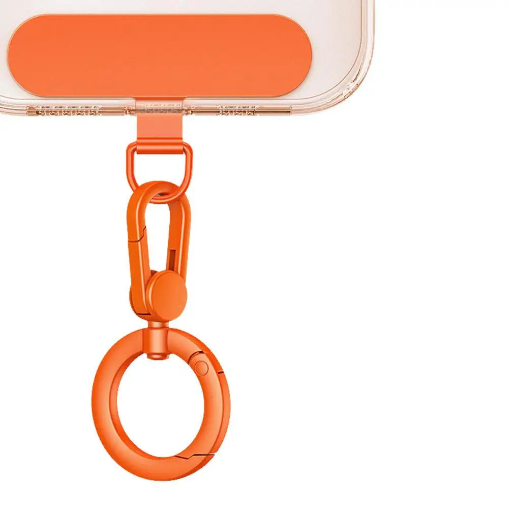 Metal Phone Lanyard Gasket Patch Rotatable Metal Buckle Hanging   Steel Clip Card Cord Tab Mobile Phone Accessories