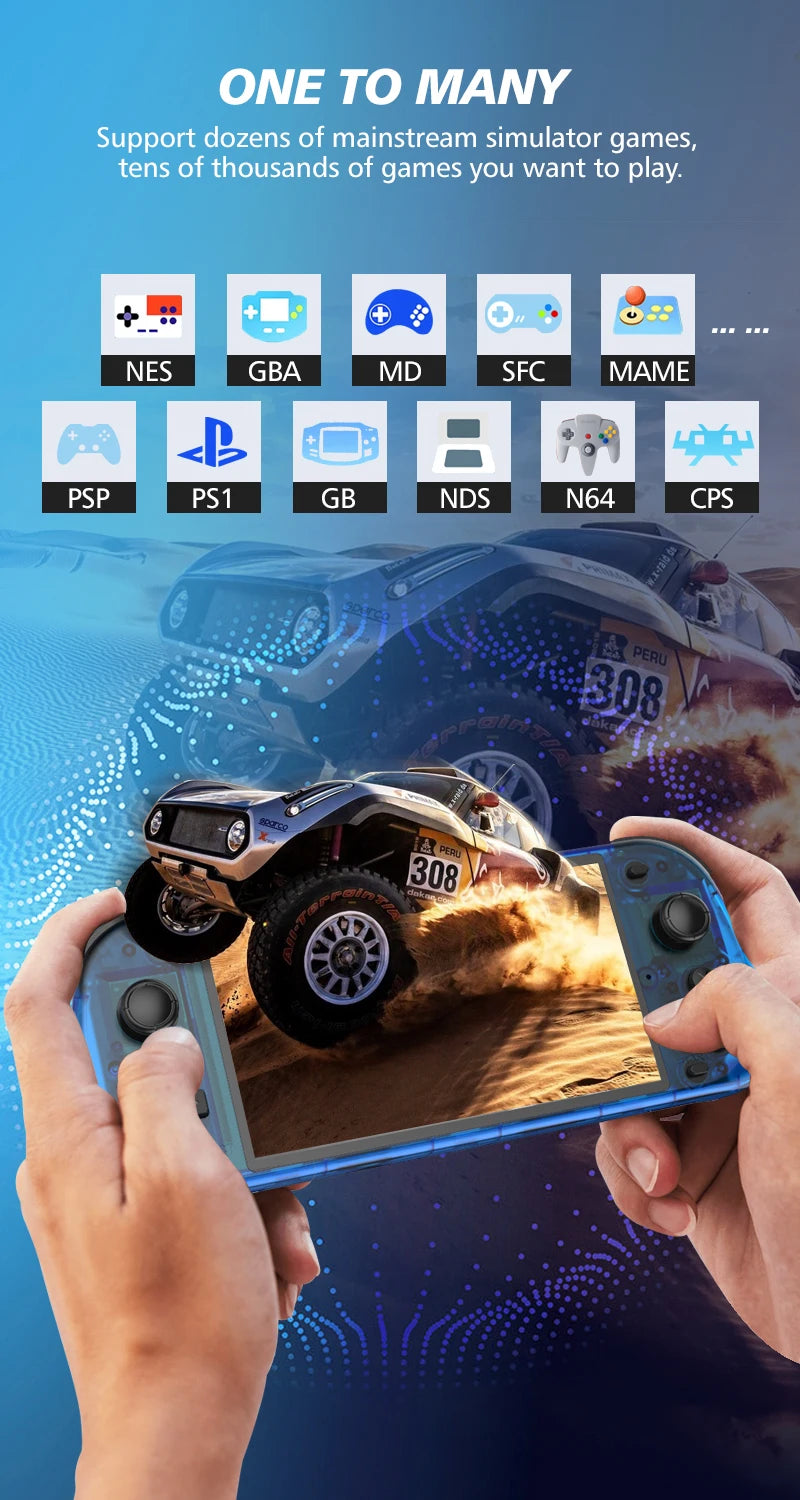 5.1inch Game Console R50S 128G IPS Screen Video Game Consoles Wifi Two-player Online Gaming Pocket R36S Upgraded Consolas