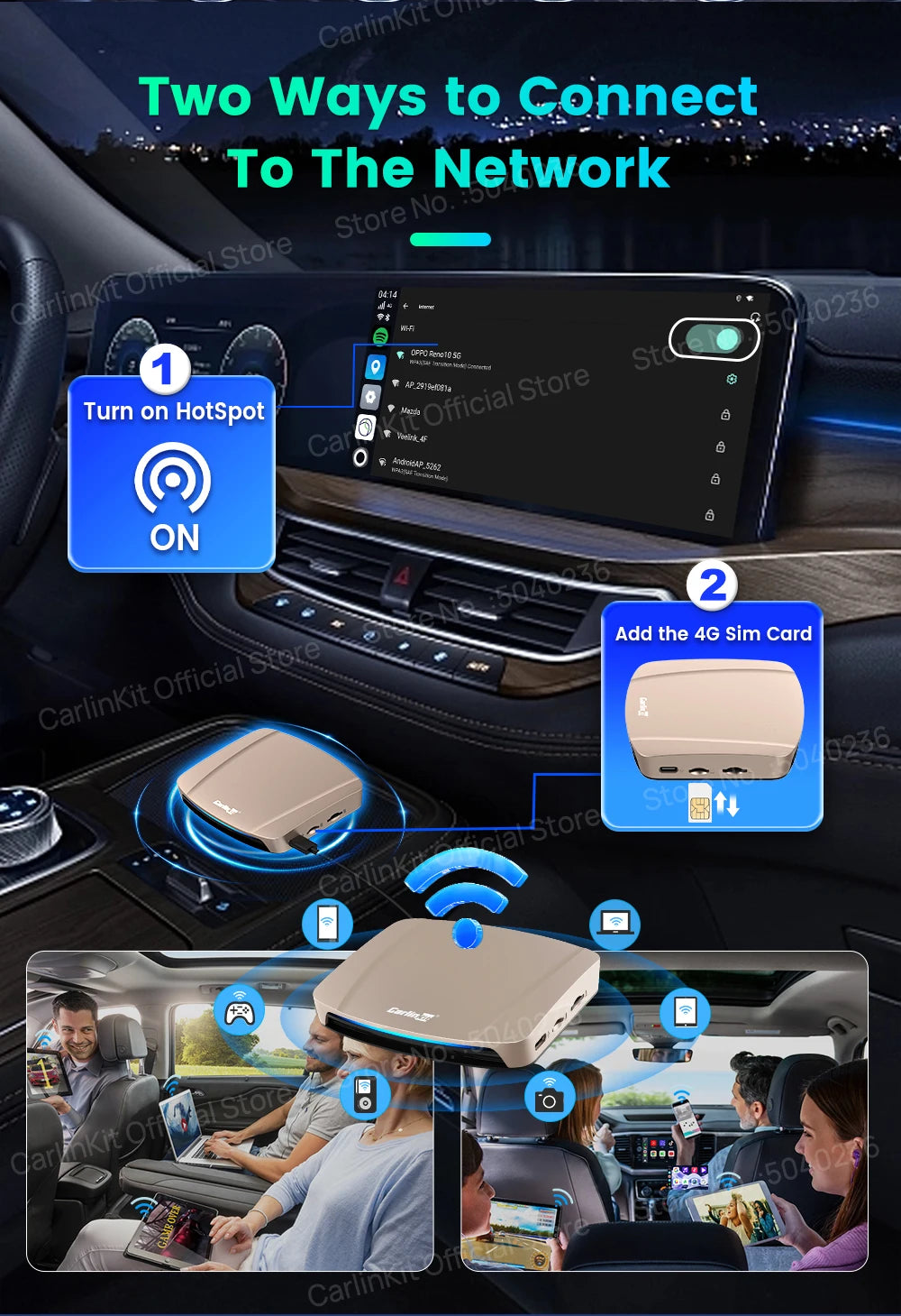 CarlinKit 8G+256G /128G Android 15 Ultra CarPlay TV Box For Netflix IPTV GPS Wireless CarPlay &Android Auto Smart Car Video Box
