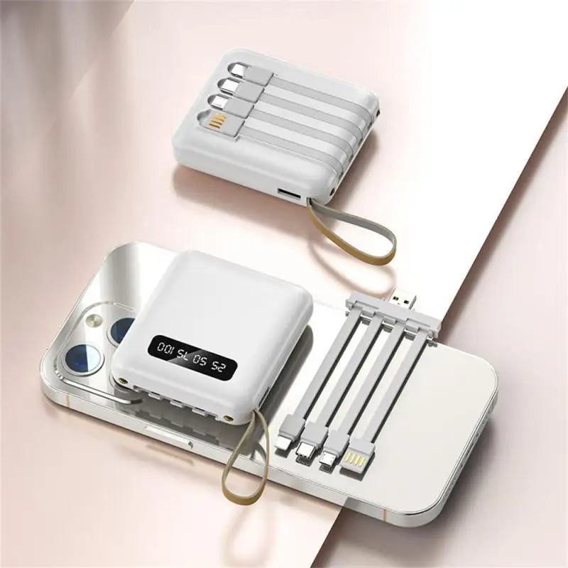 Mirror Screen Mini Fast Charge Large Capacity 20000 MAh Fast Charging Power Bank Sharing With Cable Mobile Power Supply