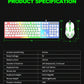 GTX350 Gaming Keyboard Mouse Combos Computer Laptop Backlight Gamer Kit LED Wired Usb Keyboard GTX350 Set-Black