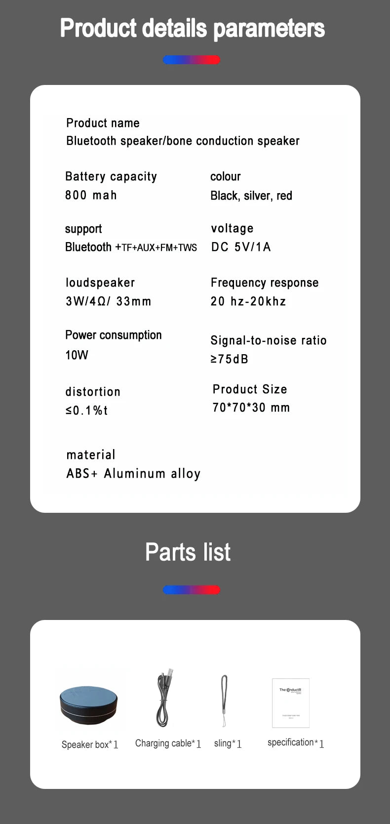 Extra Large TWS Bone Conduction Bluetooth Speaker TWS Wireless Support TF Card Play Music Subwoofer Vibration Stereo Audio