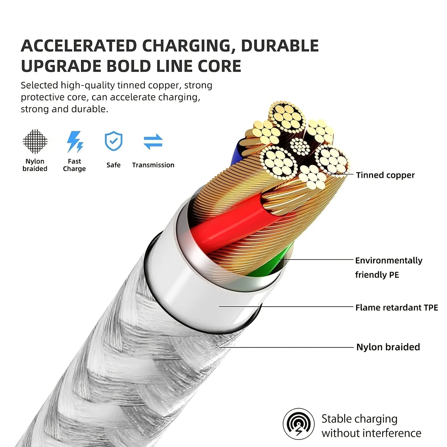 [MFi Certified]10FT USB-A to Lightning Fast Charging Cable Nylon Charger Cord For iPhone 14 13 12/pro/Max XR 8 7 6 SE iPadmini