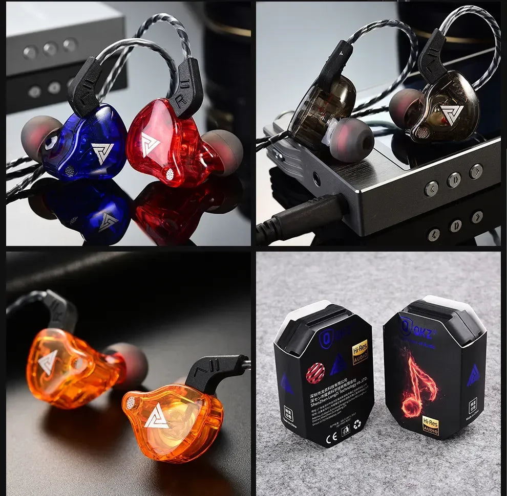 Genuine QKZ AK6 Gaming Headset Gamer Headphones 3.5mm Cable Ear Phones Noise Reduction Hands Free Wired Earphones For Sports