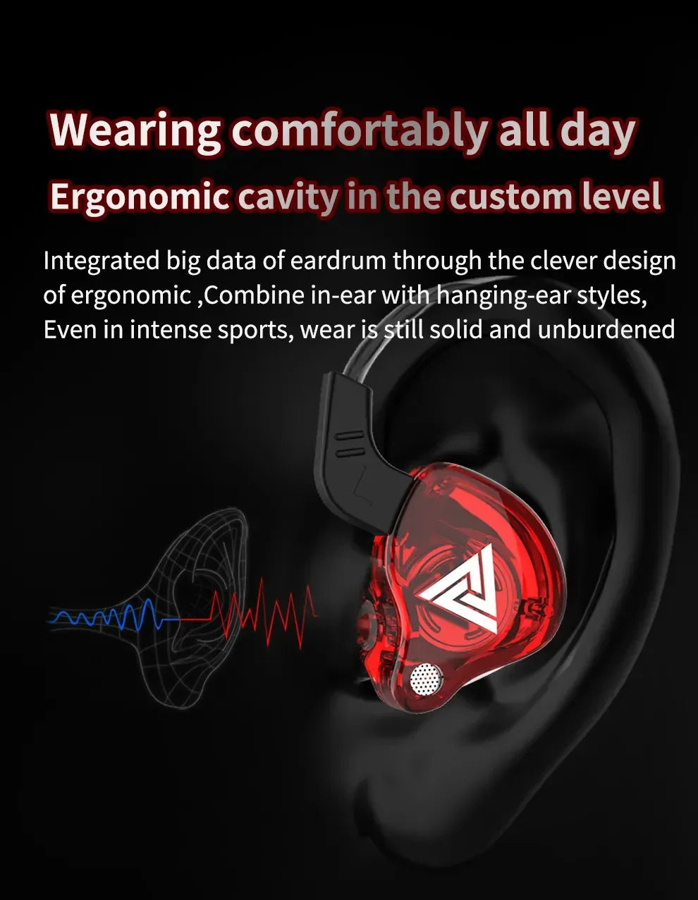 Genuine QKZ AK6 Gaming Headset Gamer Headphones 3.5mm Cable Ear Phones Noise Reduction Hands Free Wired Earphones For Sports