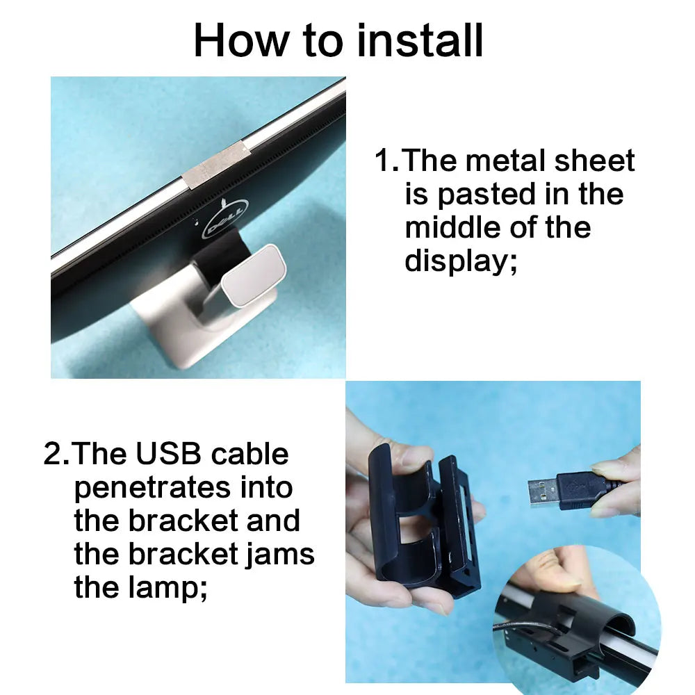 Monitor Light Bar LED Computer Screen Hanging Lights RGB Atmosphere Table Lamp for Work Study Read Gaming Stepless Dimmable