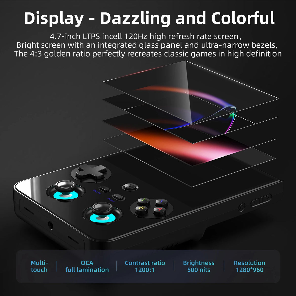 ANBERNIC RG 477V Retro Game Console Android 14 Dimensity 8300 Game Player 4.7" LTPS In-Cell Screen 5500mAh Wi-Fi 6E Hall joystic