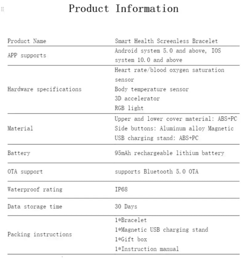 2208A Smart Bracelet Heart Rate Blood Pressure Monitor Pedometer Sport Fitness Tracker for Men Women Electronic Bracelet