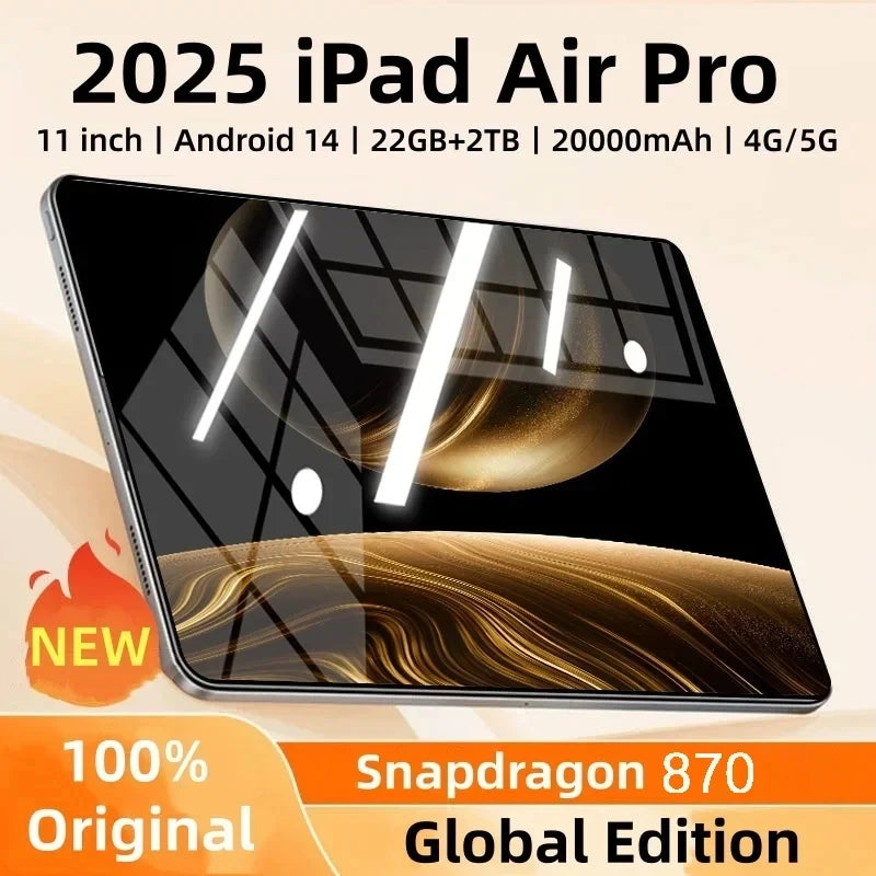 2025 Original iPad Air Pro Tablet PC Android14 22GB+2TB 20000mAh Snapdragon870 Tablet PC 5G Dual SIM Card WIFI HD 4K Tab PC