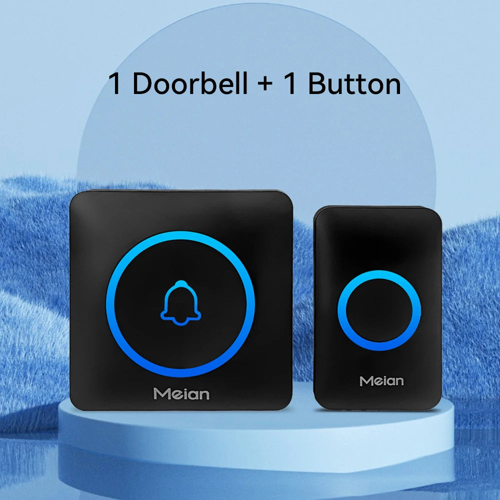 Meian-Smart Home Doorbell, Wireless Outdoor Doorbell, IP65 Waterproof Door Bell, 60 Songs, Smart Security Alarm, Door Bell Chime