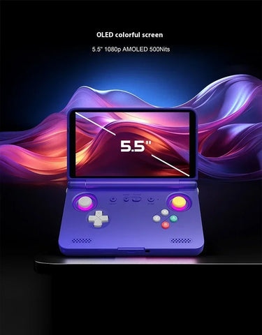 Retroid Pocket Flip2 Game Console 1080p Folding Game Console AMOLED 500Nits 5.5" Screen 5000mAh Handheld Game Machine Custom