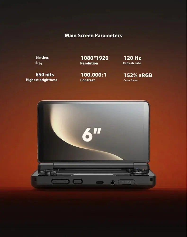 AYN Thor Android Handheld Dual Screen Clamshell 6'' AMOLED Screen 1080p Gaming Entertainment Device