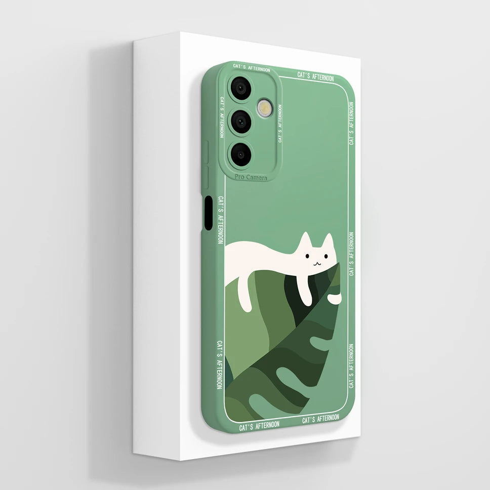 Phone Cases For Samsung Galaxy A15 Lovely Cats Camera Protection Soft Silicone Cover For SamsungGalaxy A 15 Fundas Bumper Coque