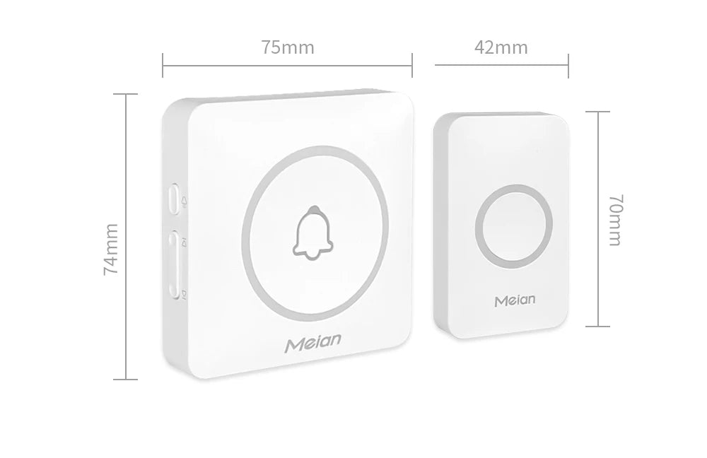 Meian-Smart Home Doorbell, Wireless Outdoor Doorbell, IP65 Waterproof Door Bell, 60 Songs, Smart Security Alarm, Door Bell Chime