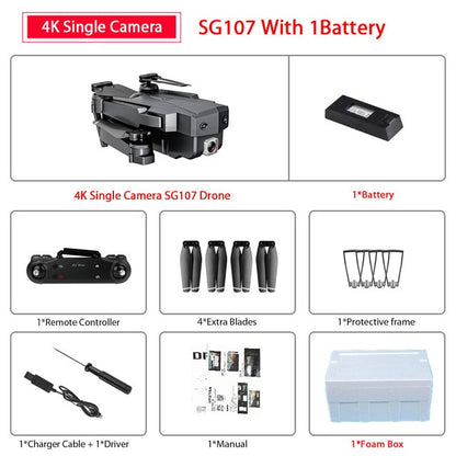 Best Drone 4K with HD Camera WIFI 1080P Camera Follow Me Quadcopter FPV Smart Drone Long Battery Life Altitude Hold RC